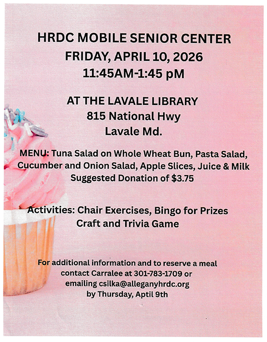April 10, 2026 LaVale Mobile Senior Activity Center Informational Flyer