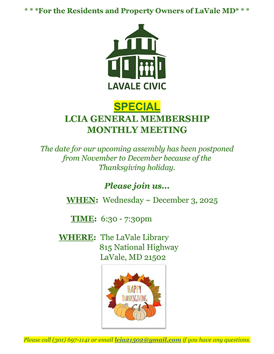 December 3, 2025 General Membership Monthly Meeting Informational Flyer