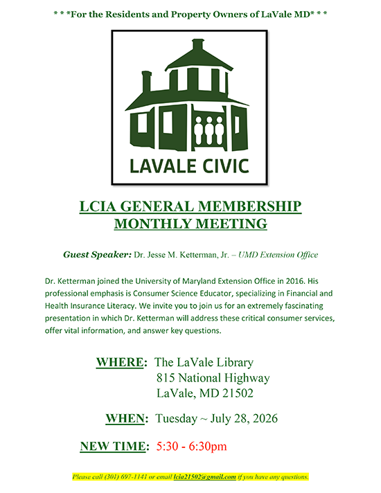 July 28, 2026 General Membership Monthly Meeting Informational Flyer