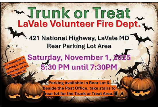 November 1, 2025 LaVale VFD Trunk or Treat Informational Flyer
