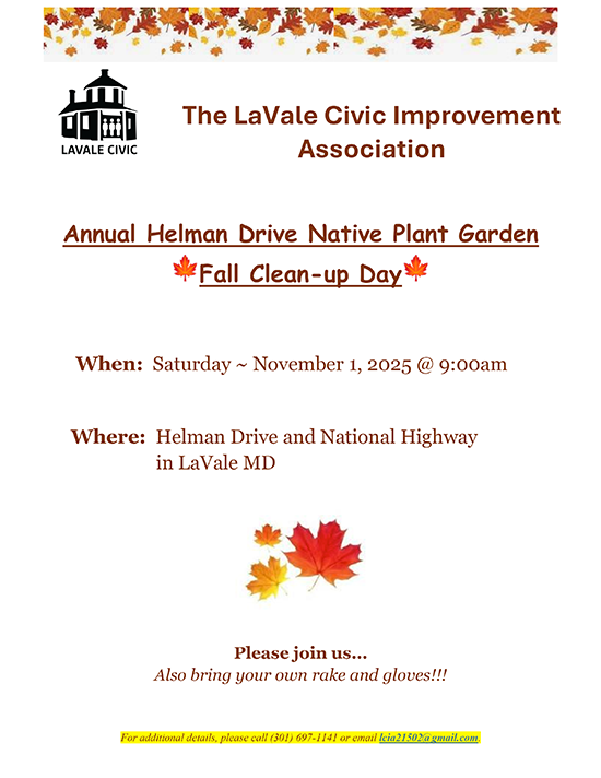November 1, 2025 Helman Drive Native Plant Garden Clean-up Informational Flyer